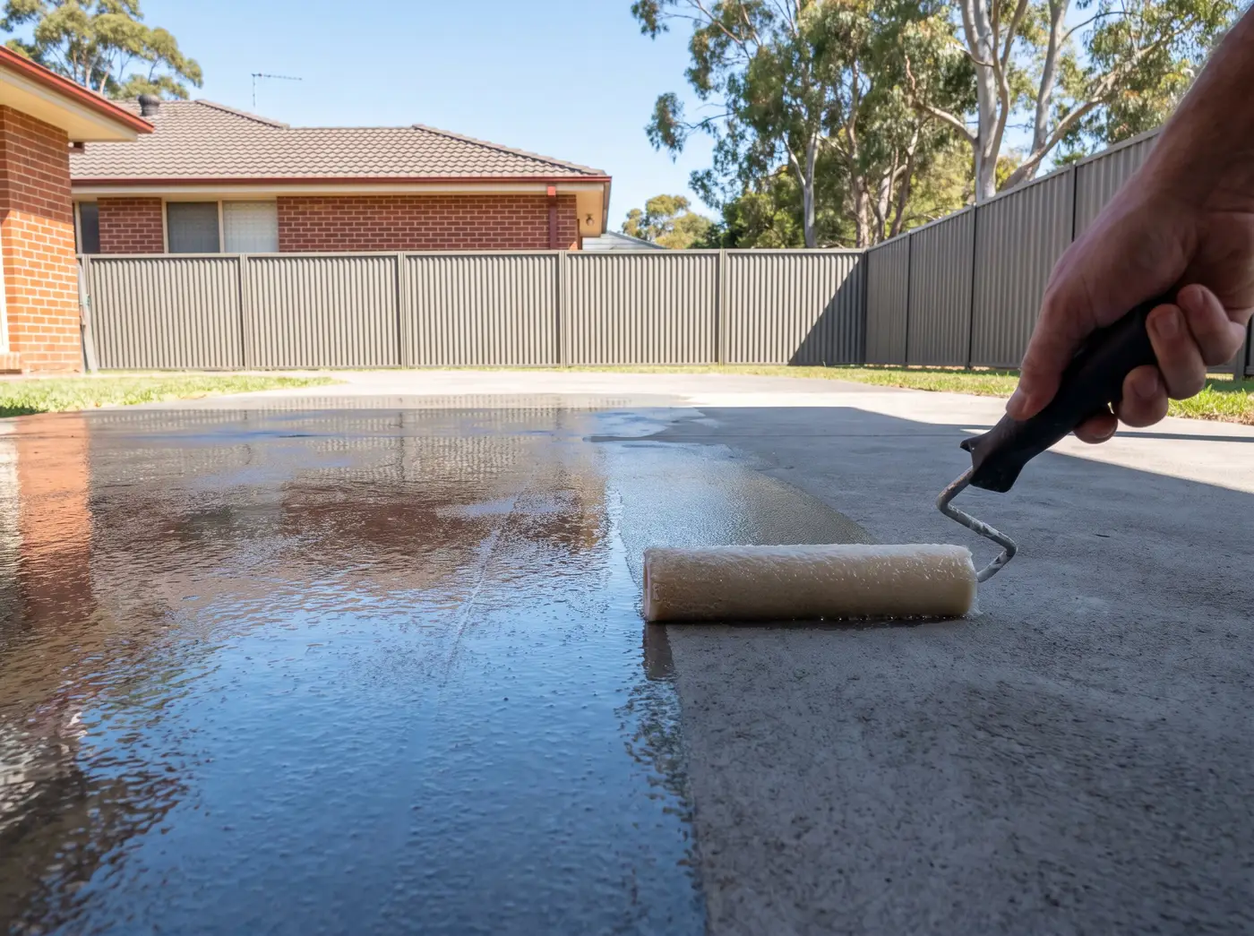 Sealing a concrete surface