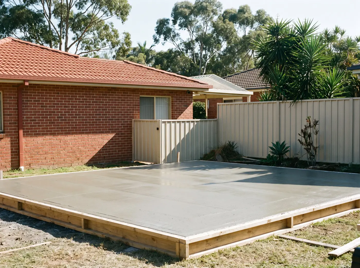 Concrete slab for a shed