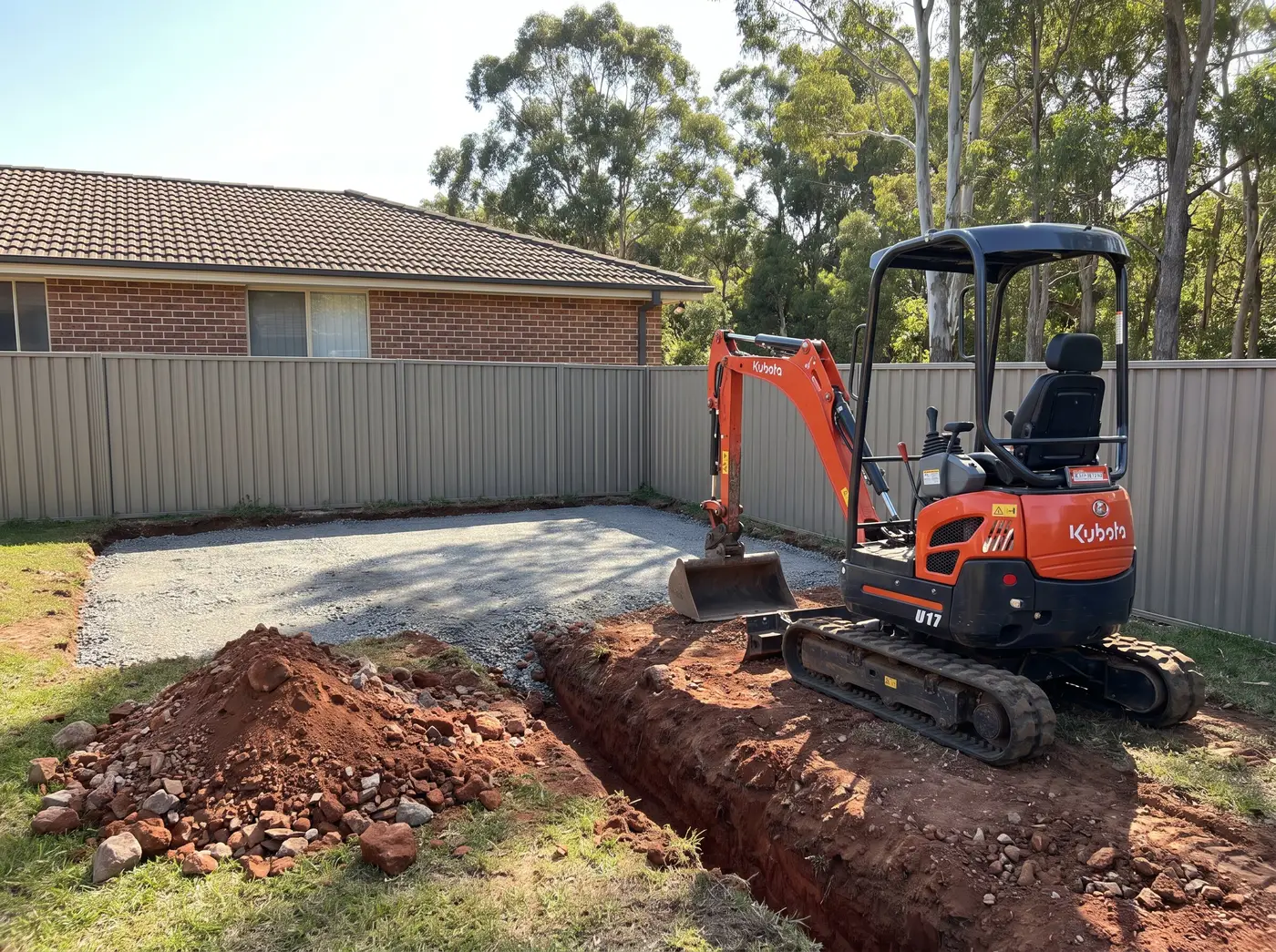 Excavated and prepared building site