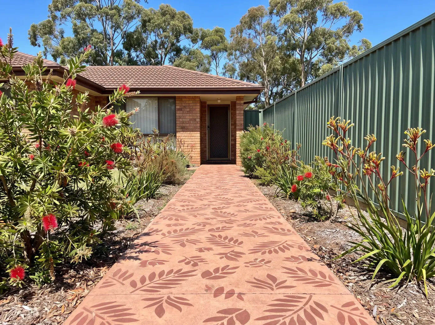 Finished concrete garden path
