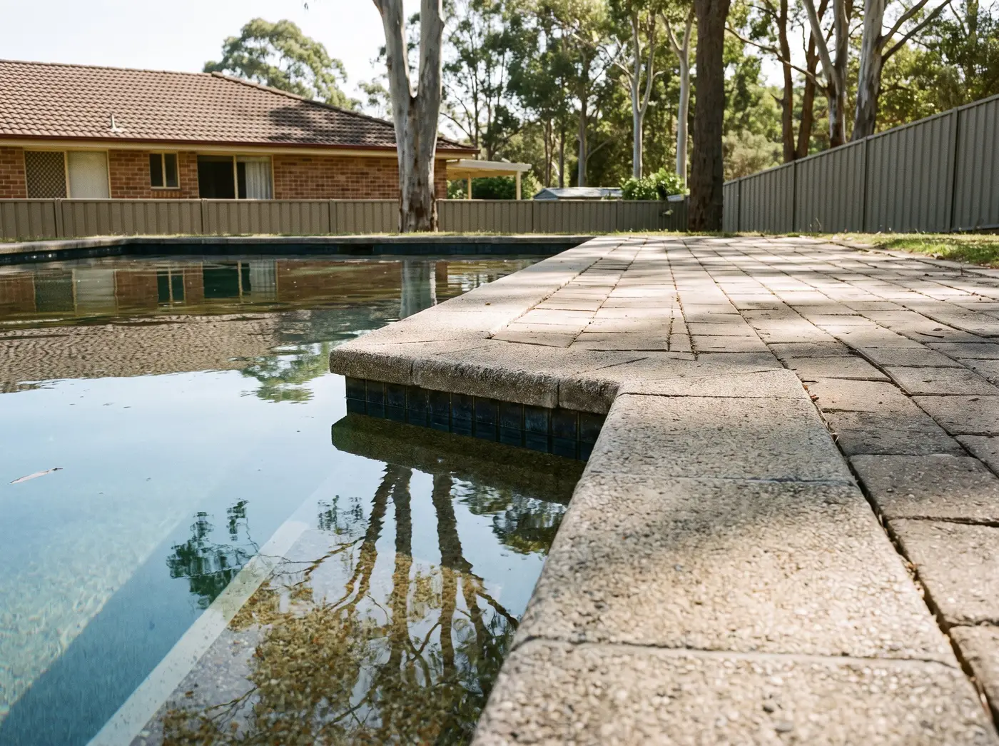 Decorative concrete pool deck