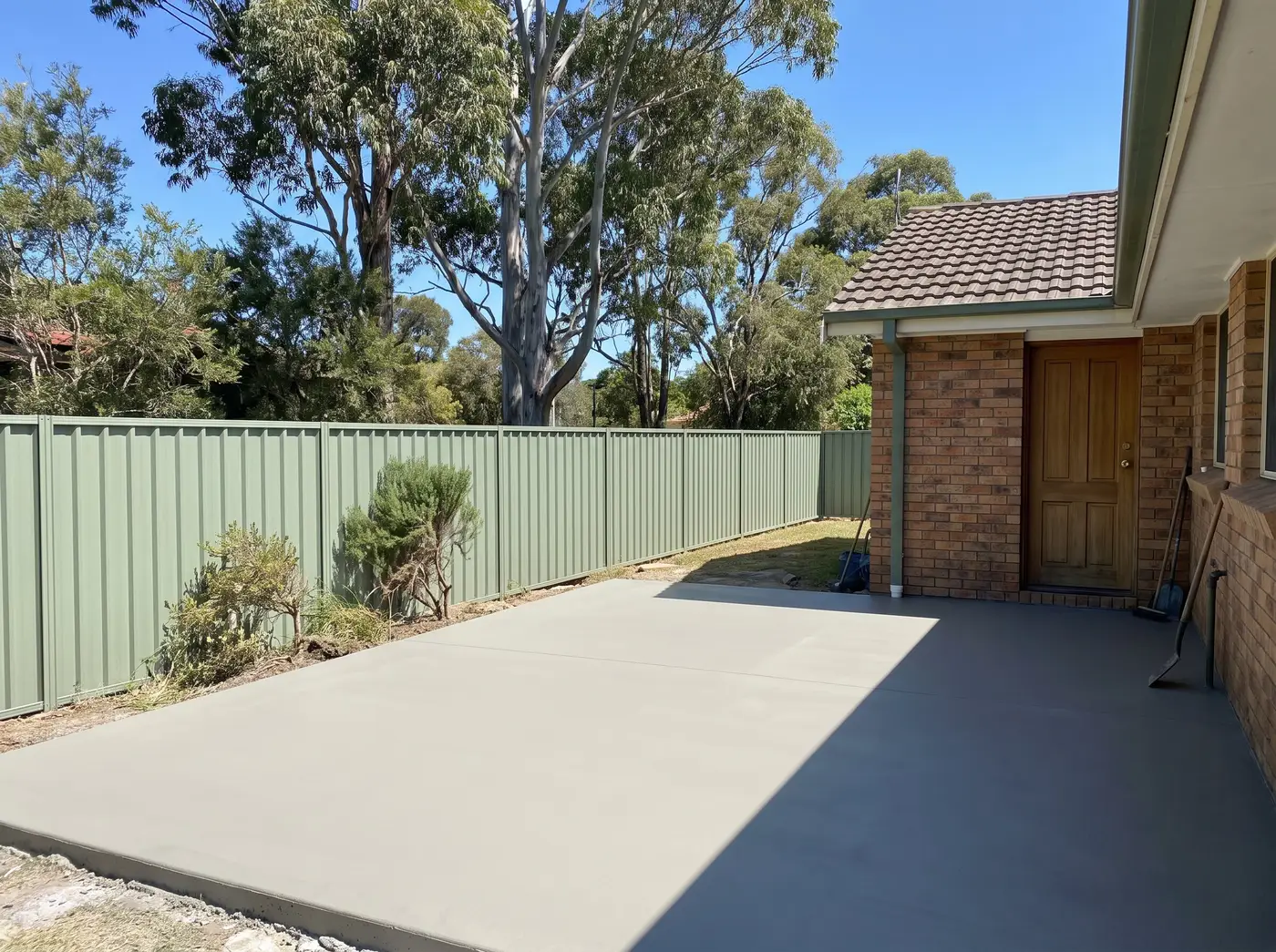 Smooth resurfaced concrete area