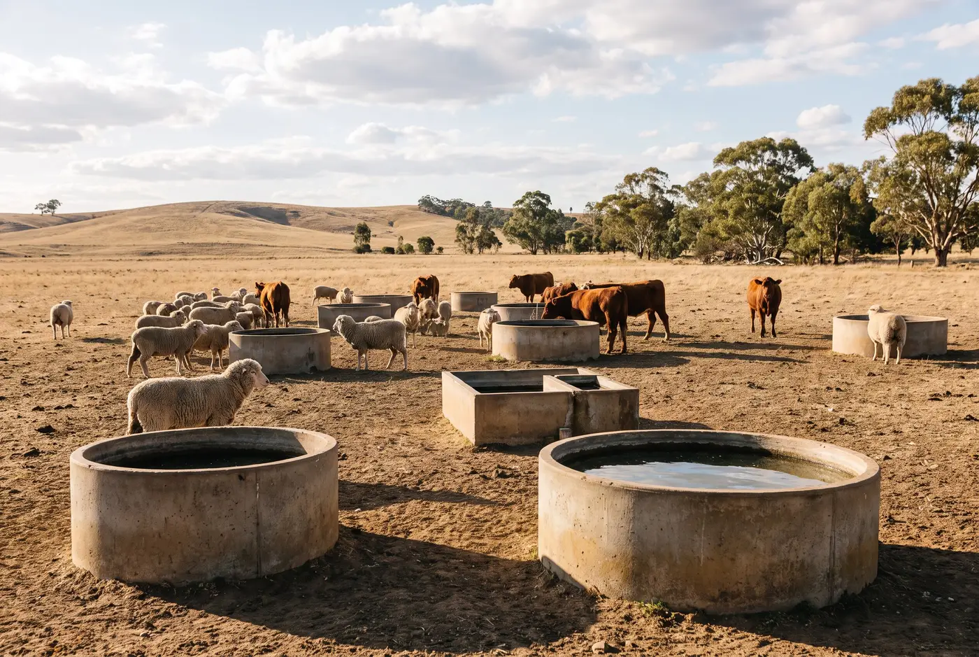 Concrete troughs suited to different farm sizes